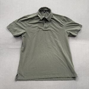 Public Rec Polo Shirt Mens Medium Green Pima Cotton Tencel Stretch Casual